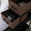 Household Essentials Stacking Storage Boxes with Laminate Top, Set of 2, Black Oak