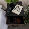 Household Essentials Stacking Storage Boxes with Laminate Top, Set of 2, Black Oak