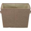 Household Essentials Tapered Fabric Hard-Sided Storage Bins with Cloth Handles, Set of 2, Denim(Brown)