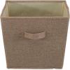 Household Essentials Tapered Fabric Hard-Sided Storage Bins with Cloth Handles, Set of 2, Denim(Brown)