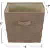 Household Essentials Tapered Fabric Hard-Sided Storage Bins with Cloth Handles, Set of 2, Denim(Brown)