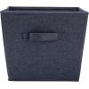 Household Essentials Tapered Fabric Hard-Sided Storage Bins with Cloth Handles, Set of 2, Denim(Denim)