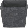 Household Essentials Tapered Fabric Hard-Sided Storage Bins with Cloth Handles, Set of 2, Denim(Graphite)