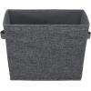 Household Essentials Tapered Fabric Hard-Sided Storage Bins with Cloth Handles, Set of 2, Denim(Graphite)