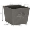 Household Essentials Tapered Fabric Hard-Sided Storage Bins with Cloth Handles, Set of 2, Denim(Gray)