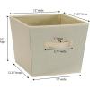 Household Essentials Tapered Fabric Hard-Sided Storage Bins with Cloth Handles, Set of 2, Denim(White)