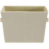 Household Essentials Tapered Fabric Hard-Sided Storage Bins with Cloth Handles, Set of 2, Denim(White)