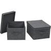 Household Essentials Large Fabric Storage Bins with Lids, Graphite, Set of 2(Graphite)