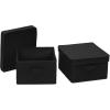 Household Essentials Medium Fabric Storage Bins with Lids, Black, Set of 2(Black)