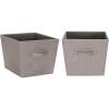 Household Essentials Tapered Fabric Hard-Sided Storage Bins with Cloth Handles, Set of 2, Denim(Gray)