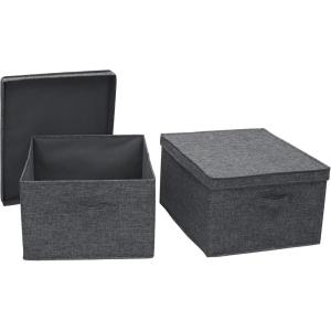 Household Essentials Jumbo Fabric Storage Bins 2 Pack, Cream(Graphite)