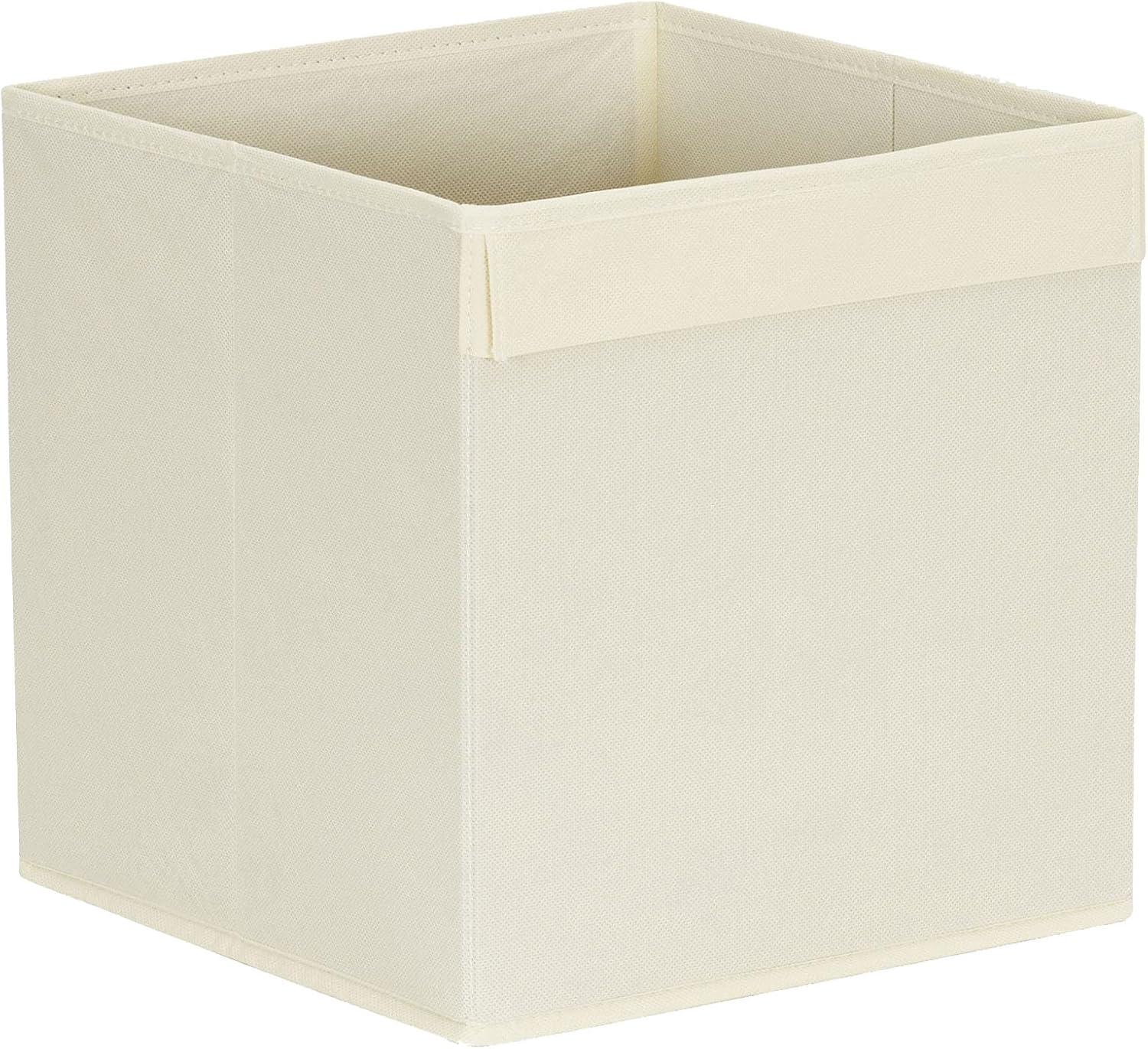 image:imageHousehold Essentials Foldable Storage Cubes Set of 6 Bins for Cube Organizer Shelves Natural White with Lip Pull HandleNatural