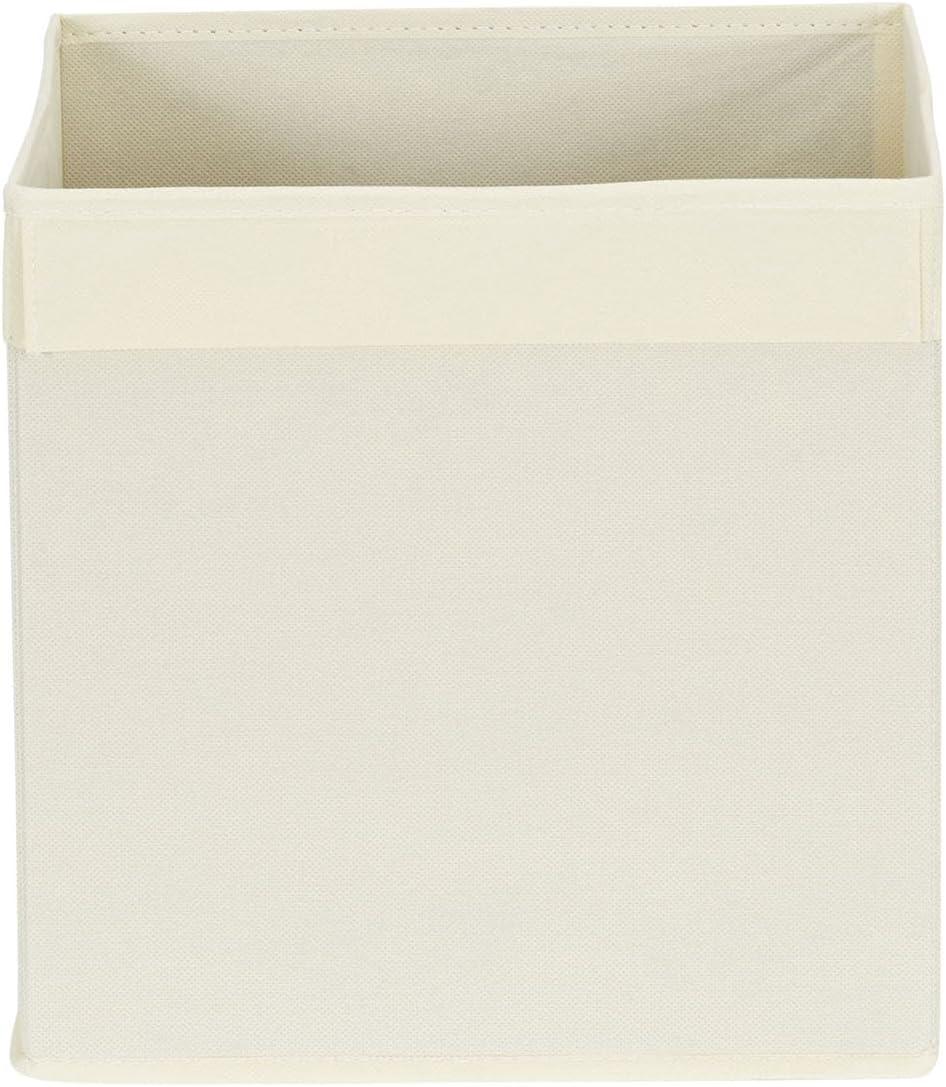 image:imageHousehold Essentials Foldable Storage Cubes Set of 6 Bins for Cube Organizer Shelves Natural White with Lip Pull HandleNatural