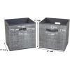 Household Essentials 2 Pack Open Storage Bins with Dual Handles, 13 x 12 x 13, Gray Mix