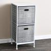 Household Essentials 2 Pack Open Storage Bins with Dual Handles, 13 x 12 x 13, Gray Mix