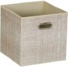 Household Essentials 6 Pack Fabric Storage Bins with Handle, Tan Mix(Tan)