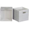 Household Essentials 6 Pack Fabric Storage Bins with Handle, Tan Mix(White Mix)