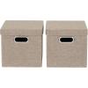 Household Essentials Cube Set with Lids, Pink, 2-Pack(Brown)