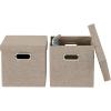 Household Essentials Cube Set with Lids, Pink, 2-Pack(Brown)