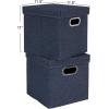 Household Essentials Cube Set with Lids, Pink, 2-Pack(Denim)