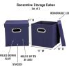 Household Essentials Cube Set with Lids, Pink, 2-Pack(Navy)