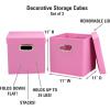 Household Essentials Cube Set with Lids, Pink, 2-Pack(Pink)