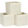 Household Essentials Foldable Storage Cubes, Set of 6 Bins for Cube Organizer Shelves, Natural White with Lip Pull Handle(Natural)