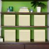 Household Essentials Foldable Storage Cubes, Set of 6 Bins for Cube Organizer Shelves, Natural White with Lip Pull Handle(Natural)