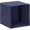 Household Essentials Foldable Storage Cubes, Set of 6 Bins for Cube Organizer Shelves, Natural White with Lip Pull Handle(Navy Blue)