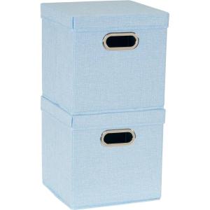 Household Essentials Cube Set with Lids, Pink, 2-Pack(Blue)