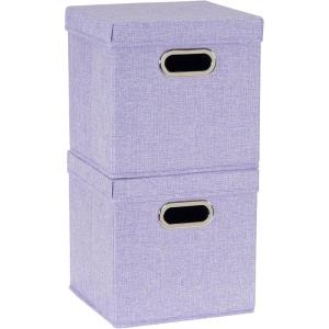 Household Essentials Cube Set with Lids, Pink, 2-Pack(Purple)