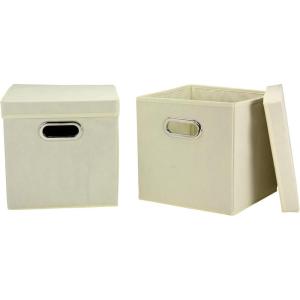Household Essentials Cube Set with Lids, Pink, 2-Pack(White)