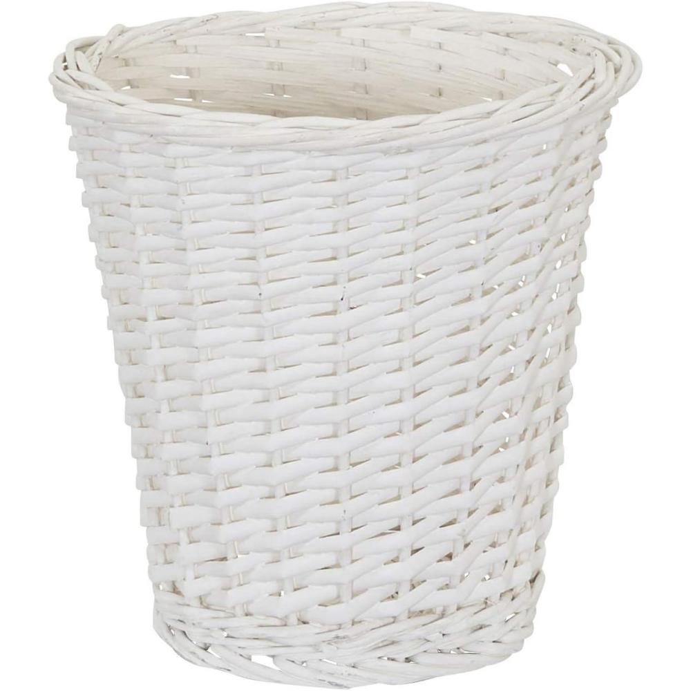 image:imageHousehold Essentials Small Wicker Waste Basket  Gray Wash GreyWhite