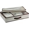 Household Essentials 545RED 545 Holiday Vision Storage Box with Lid and Handles | Tabletop Linen Storage Set | Red Canvas with Green Trim(Natural)