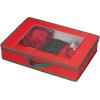 Household Essentials 545RED 545 Holiday Vision Storage Box with Lid and Handles | Tabletop Linen Storage Set | Red Canvas with Green Trim(Red)