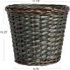 Household Essentials Small Wicker Waste Basket | Gray Wash, Grey(Brown)