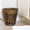 Household Essentials Small Wicker Waste Basket | Gray Wash, Grey(Green)