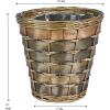 Household Essentials Small Wicker Waste Basket | Gray Wash, Grey(Green)