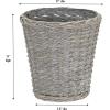 Household Essentials Small Wicker Waste Basket | Gray Wash, Grey(Grey)