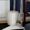 Household Essentials Small Wicker Waste Basket | Gray Wash, Grey(White)