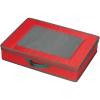 Household Essentials 545RED 545 Holiday Vision Storage Box with Lid and Handles | Tabletop Linen Storage Set | Red Canvas with Green Trim(Red)