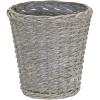 Household Essentials Small Wicker Waste Basket | Gray Wash, Grey(Grey)