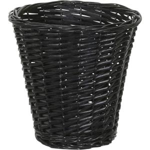 Household Essentials Small Wicker Waste Basket | Gray Wash, Grey(Black)