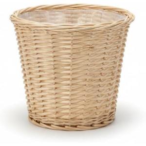Household Essentials Small Wicker Waste Basket | Gray Wash, Grey(Natural)