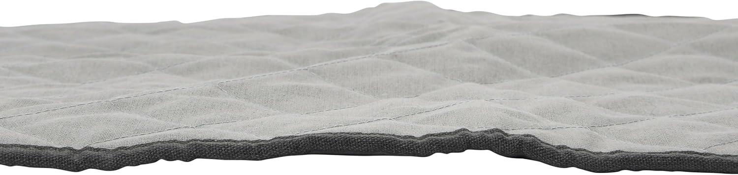image:imageHousehold Essentials Quilted Table Leaf Storage Bag HeavyDuty PolyCotton Canvas Interior Storage Pocket Zippered Lightweight Protective Spacious Gray with Charcoal TrimGrey