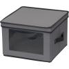 Household Essentials 536 Dinnerware Storage Box with Lid and Handles | Storage Bin for Dinner Plates | Natural Canvas with Brown Trim(Grey)