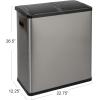 Household Essentials Dual Compartment Trash Can/Large Touchless Trash Can with 30 Liter / 8 Gallon Medium Bins, Stainless Steel with Motion Sensor for Trash and Recycling 94537-1(Recycler Sensor)