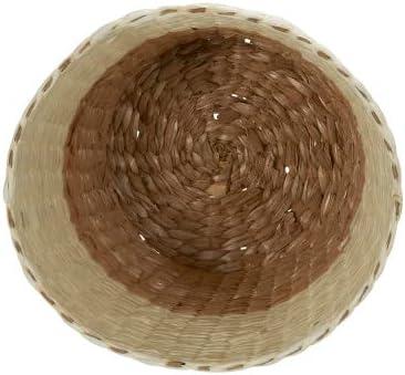 image:imageHousehold Essentials White Paper Rope Waste Basket Trash Bin for Bathroom Bedroom Office ML7192NaturalCream