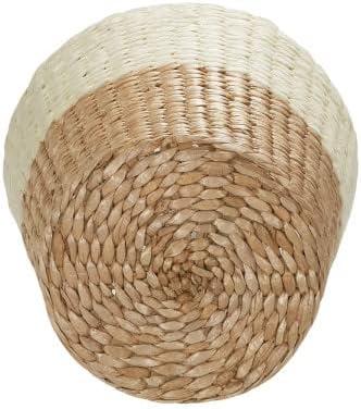 image:imageHousehold Essentials White Paper Rope Waste Basket Trash Bin for Bathroom Bedroom Office ML7192NaturalCream