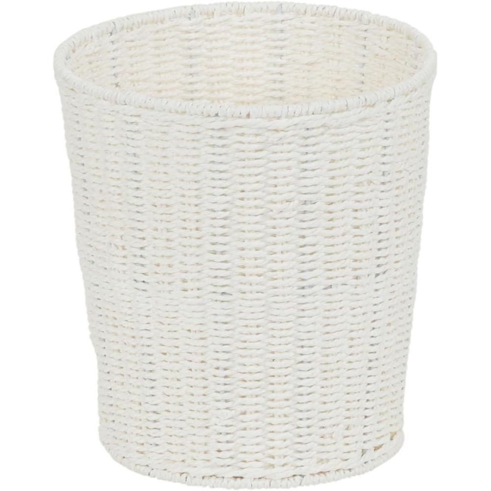 image:imageHousehold Essentials White Paper Rope Waste Basket Trash Bin for Bathroom Bedroom Office ML7192White
